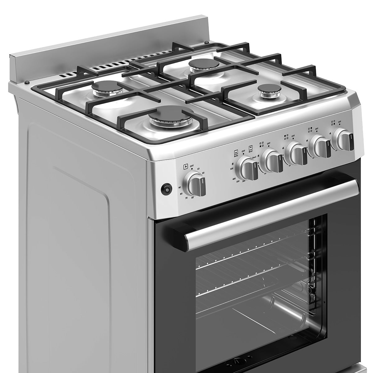 Premium Levella 24" Stainless Gas Range With 4 SABAF Burners, 2 Grids, 1 Trivet Grill, and 1 Baking Tray