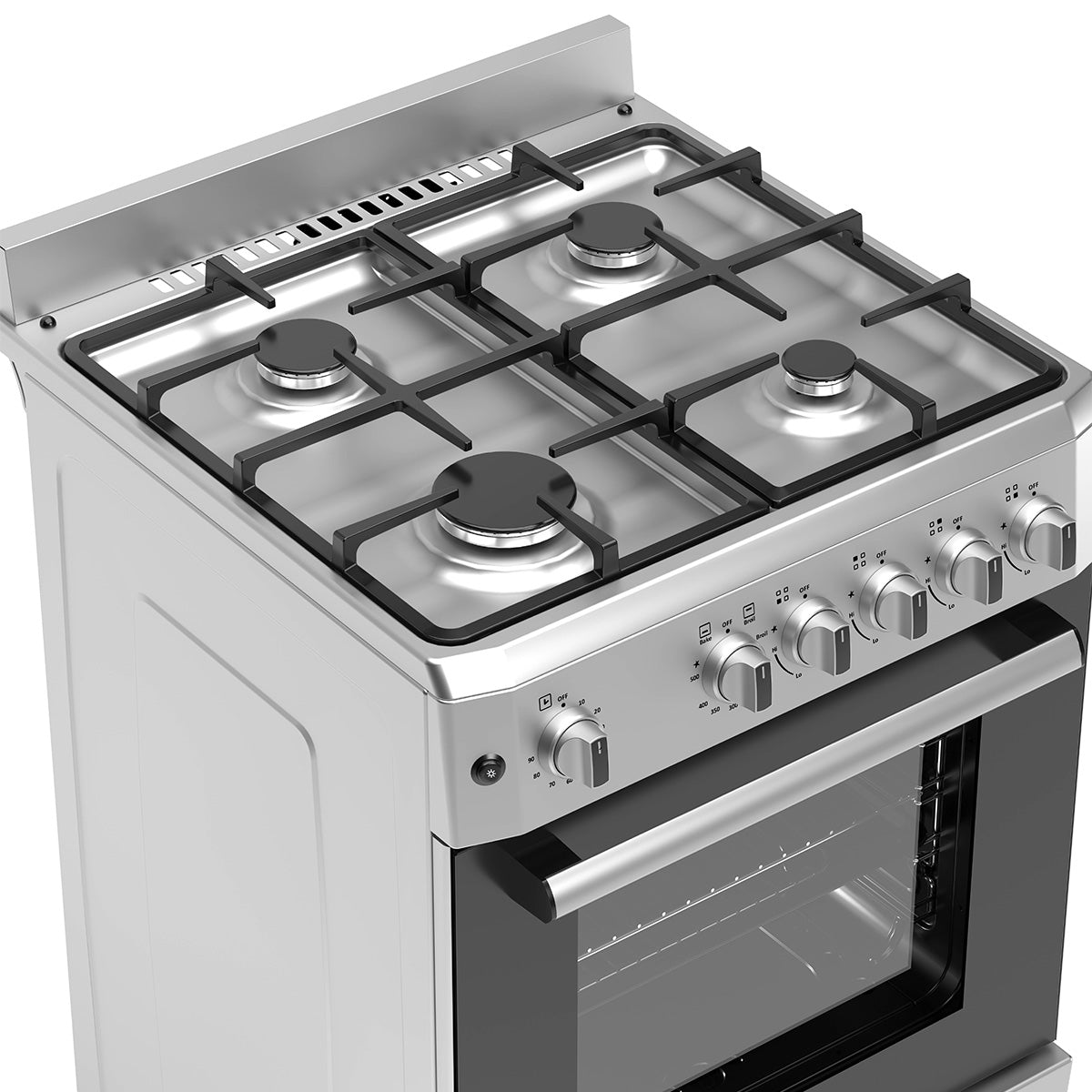 Premium Levella 24" Stainless Gas Range With 4 SABAF Burners, 2 Grids, 1 Trivet Grill, and 1 Baking Tray