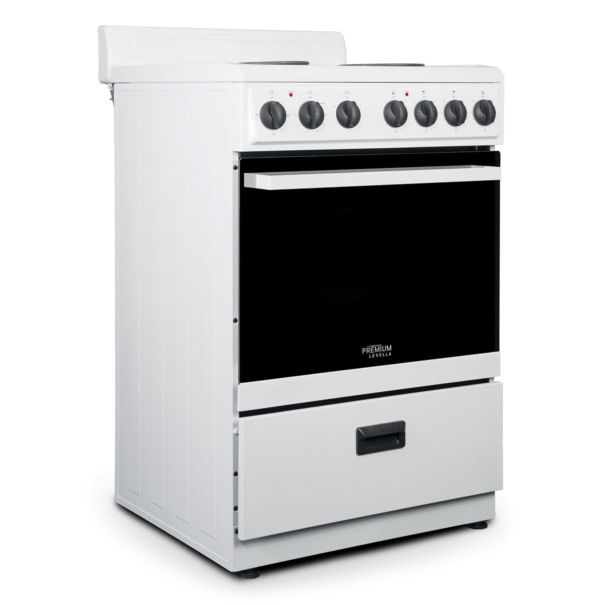 Premium Levella 24" White Freestanding Electric Stove With 4 Spiral Hot Plate