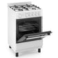 Premium Levella 24" White Gas Range With 4 SABAF Burners, 2 Grids, 1 Trivet Grill, and 1 Baking Tray