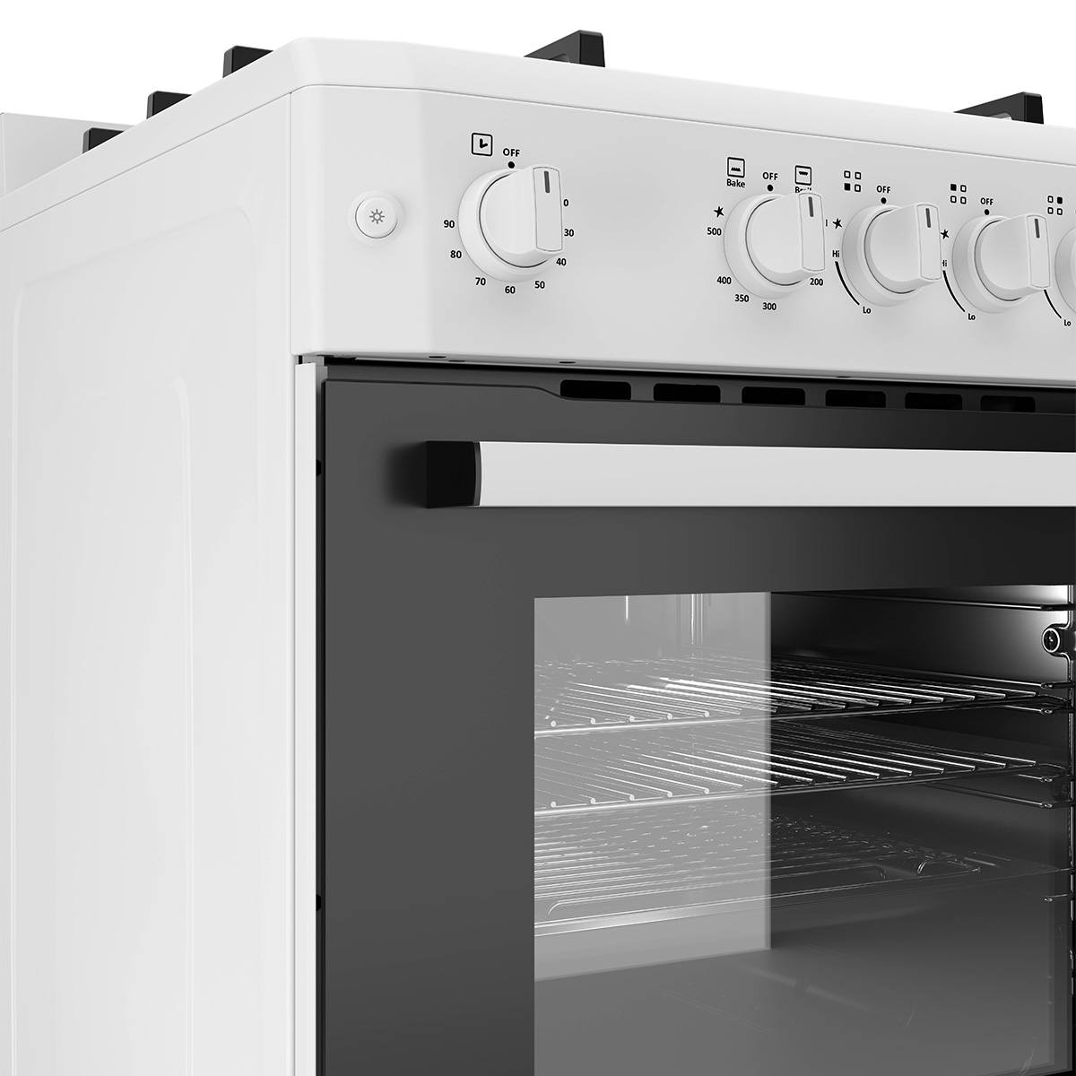 Premium Levella 24" White Gas Range With 4 SABAF Burners, 2 Grids, 1 Trivet Grill, and 1 Baking Tray