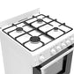 Premium Levella 24" White Gas Range With 4 SABAF Burners, 2 Grids, 1 Trivet Grill, and 1 Baking Tray
