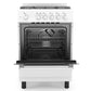 Premium Levella 24" White Gas Range With 4 SABAF Burners, 2 Grids, 1 Trivet Grill, and 1 Baking Tray