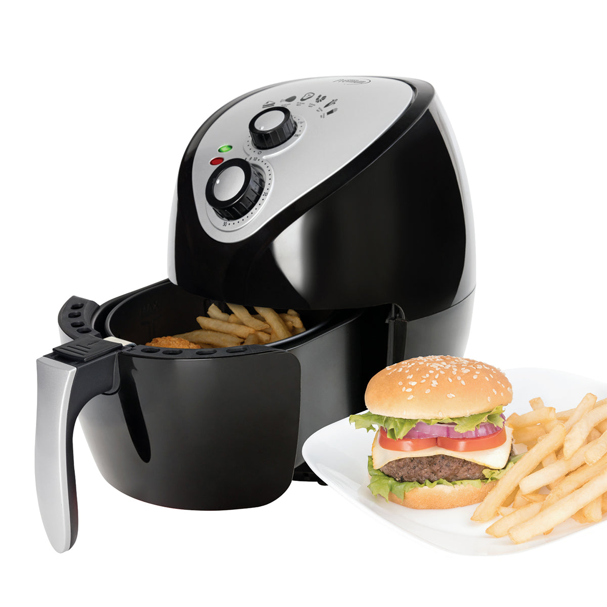 Premium Levella 2.8 Qt Black Air Fryer With Non-stick Food Basket