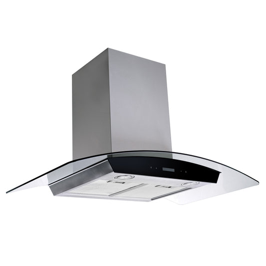 Premium Levella 3-Speed Soft Touch Control Stainless Steel Range Hood With Timer and 2 Charcoal filters