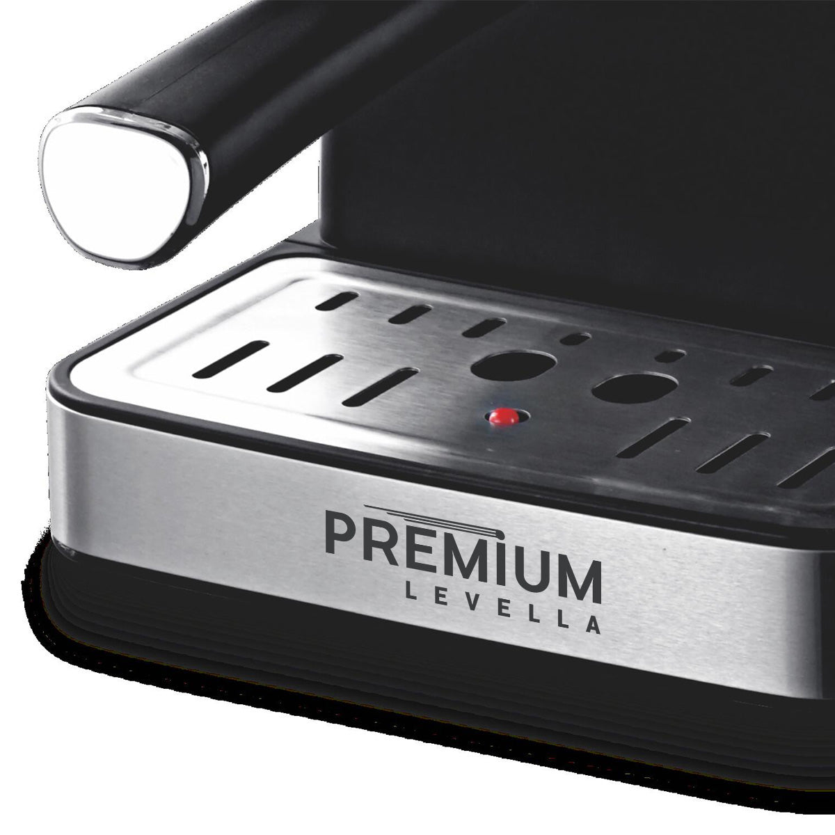 Premium Levella 3-in-1 Black and Silver Espresso, Cappuccino and Latte Maker
