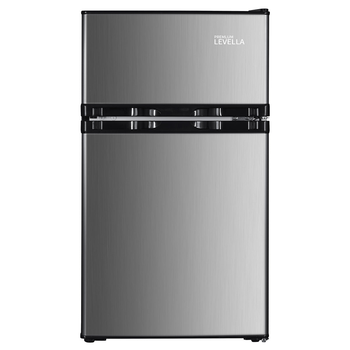 Premium Levella 3.1 ft³ Silver Energy-Saving Refrigerator-Freezer With Reversible Door and Adjustable Legs