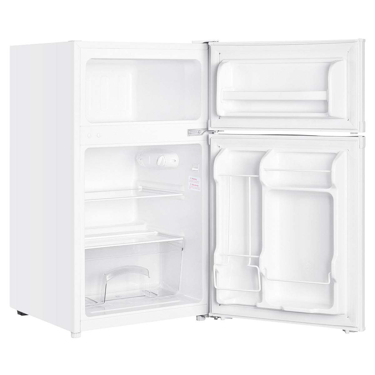 Premium Levella 3.1 ft³ White Energy-Saving Refrigerator-Freezer With Reversible Door and Adjustable Legs