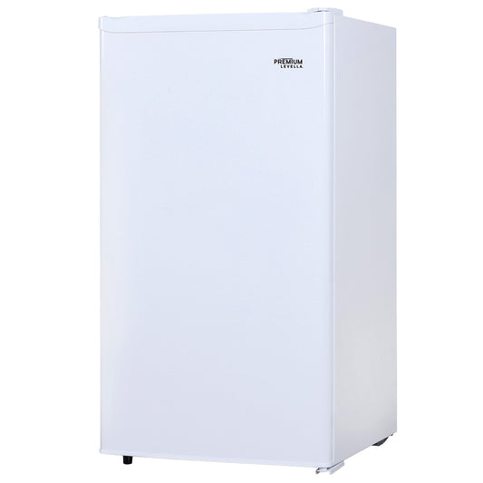 Premium Levella 3.2 ft³ White Energy-Saving Refrigerator With Reversible Door and Adjustable Legs