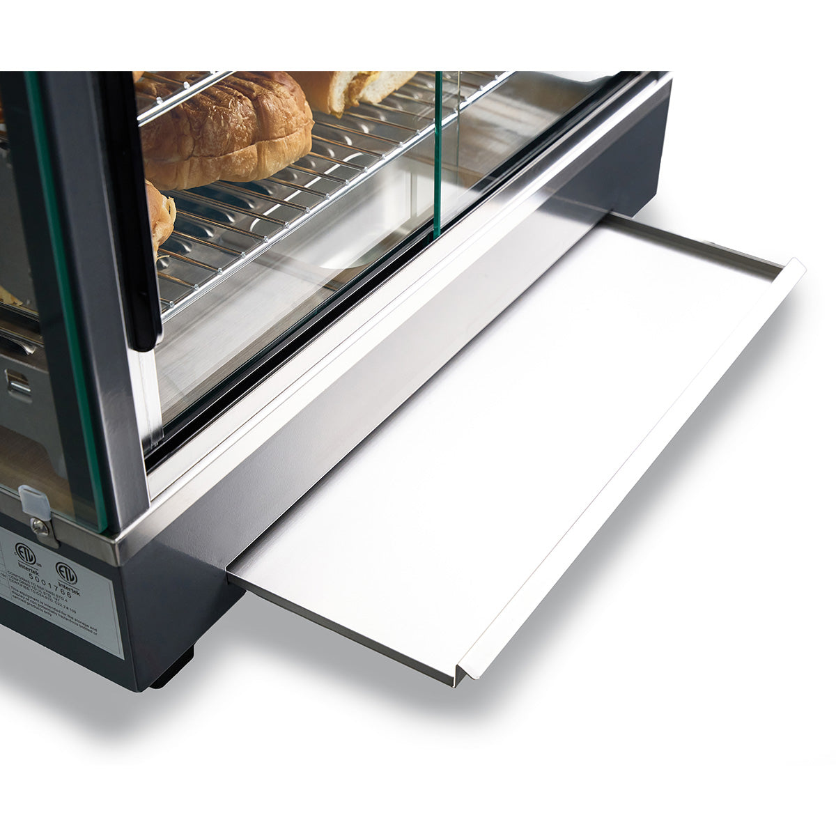 Premium Levella 3.4 ft³ Stainless Commercial Countertop Warmer Display Case With 3 Adjustable Shelves