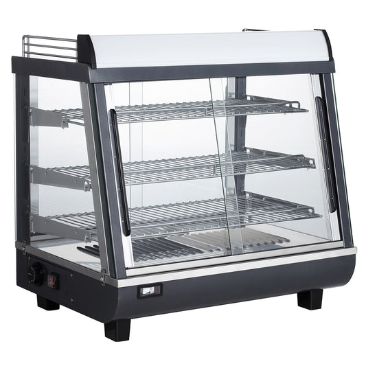 Premium Levella 3.4 ft³ Stainless Commercial Countertop Warmer Display Case With 3 Adjustable Shelves