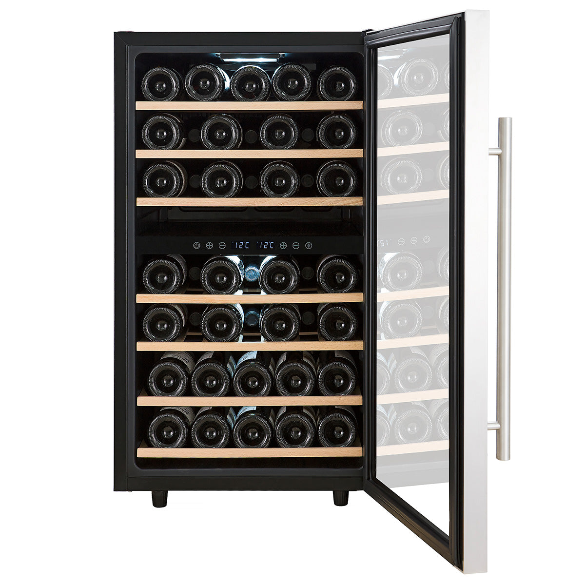 Premium Levella 43-Bottle Stainless Steel Auto Frost Wine Cooler