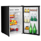 Premium Levella 4.4 ft³ Black Energy-Saving Refrigerator-Freezer With Inox Reversible Door and Adjustable Legs