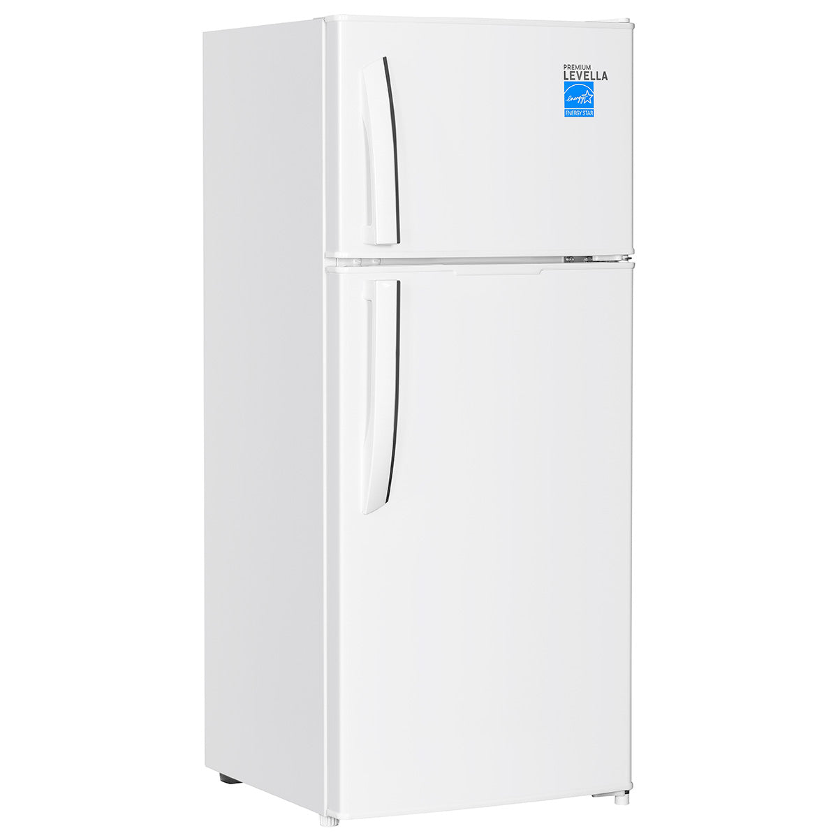 Premium Levella 4.4 ft³ White Energy-Saving Refrigerator-Freezer With Reversible Door and Adjustable Legs