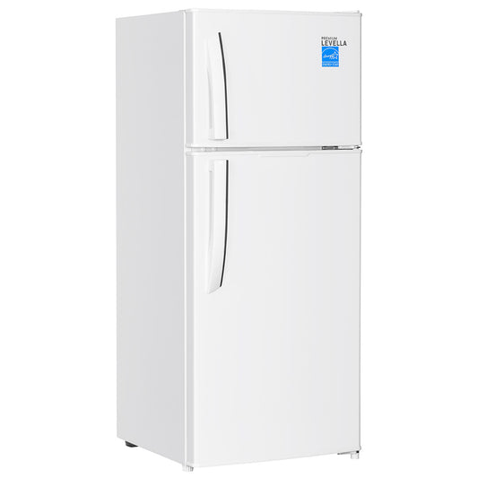 Premium Levella 4.4 ft³ White Energy-Saving Refrigerator-Freezer With Reversible Door and Adjustable Legs