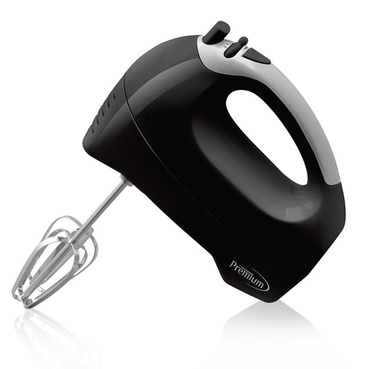Premium Levella 5-Speed Black Hand Mixer With Chrome Beaters