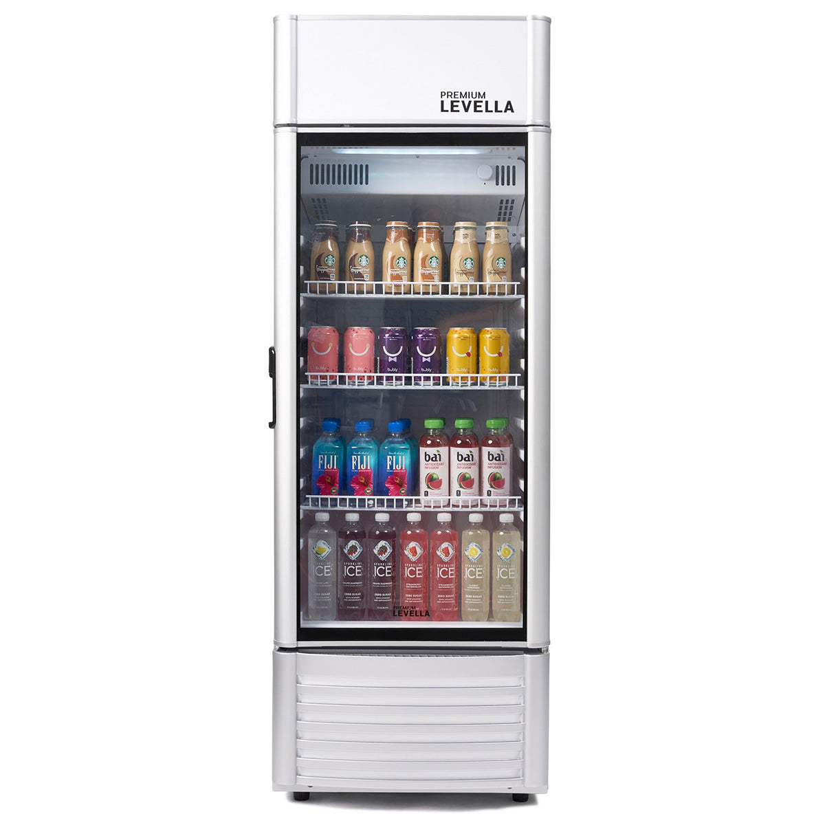 Premium Levella 6.5 cu. ft. Single Glass Door Display 65" Silver Refrigerator