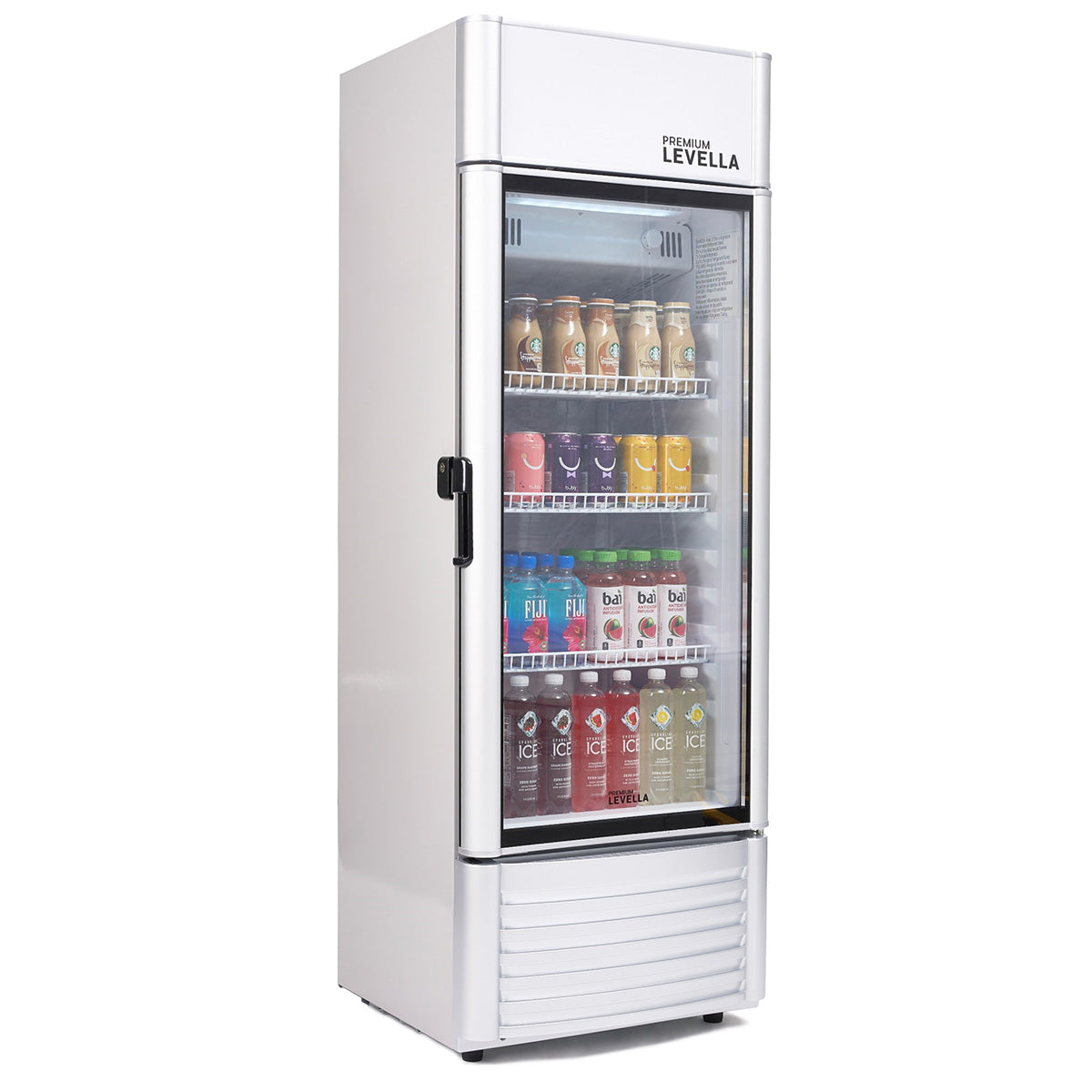 Premium Levella 6.5 cu. ft. Single Glass Door Display 65" Silver Refrigerator