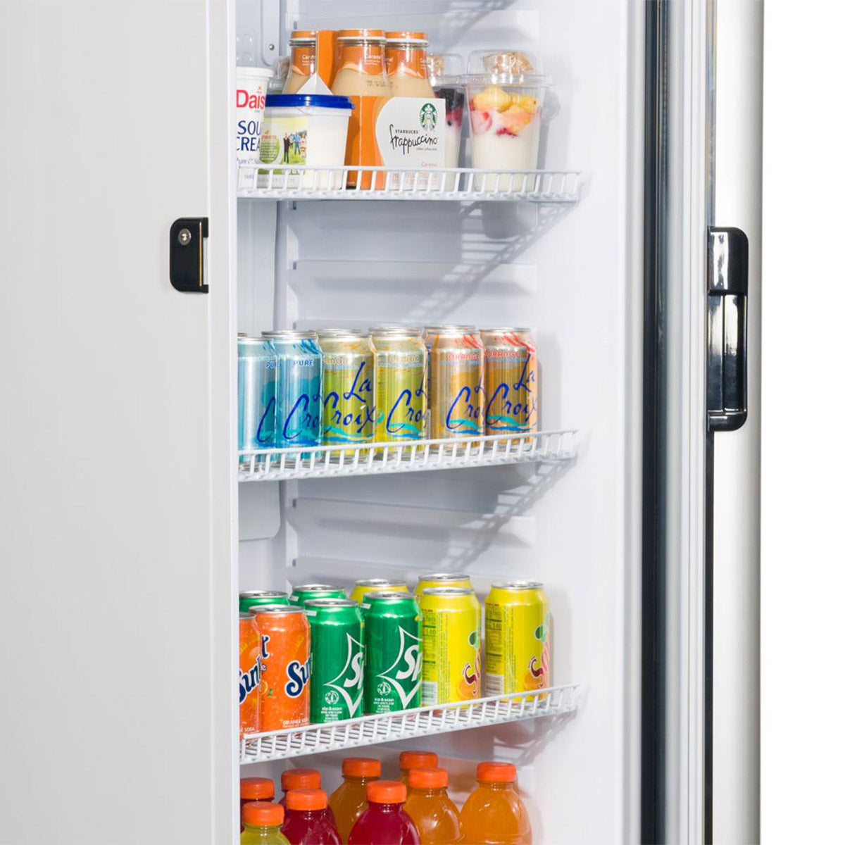 Premium Levella 6.5 cu. ft. Single Glass Door Display 65" Silver Refrigerator