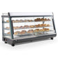 Premium Levella 6.6 ft³ Stainless Commercial Countertop Warmer Display Case With 3 Adjustable Shelves