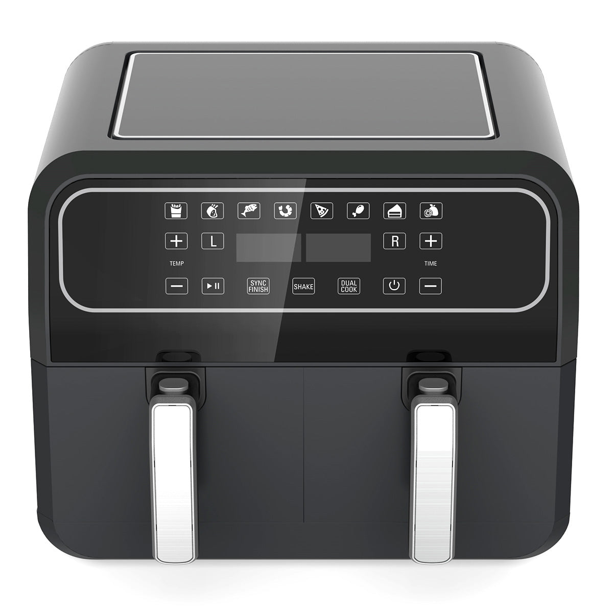 Premium Levella 8 Qt Black 8-in-1 Digital Air Fryer Oven With 2 Removable Baskets