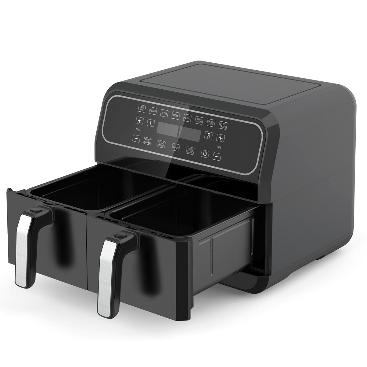 Premium Levella 8 Qt Black 8-in-1 Digital Air Fryer Oven With 2 Removable Baskets