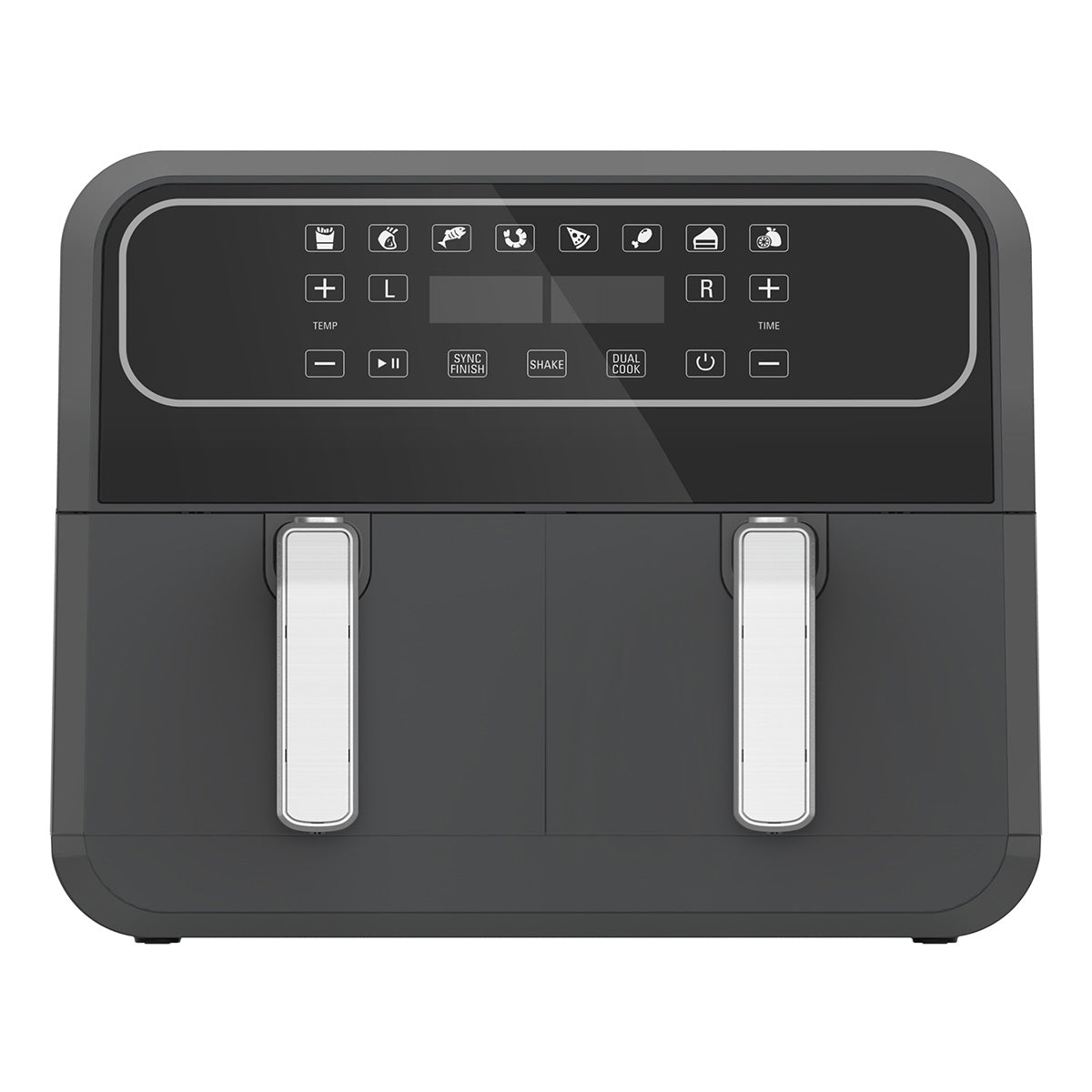 Premium Levella 8 Qt Black 8-in-1 Digital Air Fryer Oven With 2 Removable Baskets