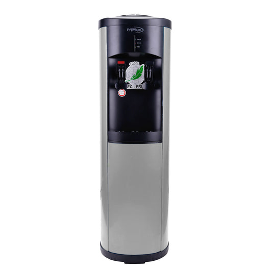 Premium Levella Black and Silver Hot & Cool Self-Standing Dispenser With Stainless Steel Water Tank