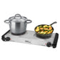 Premium Levella Double Electric Burner Deluxe With Stainless Steel Body and Metal Drip Pan