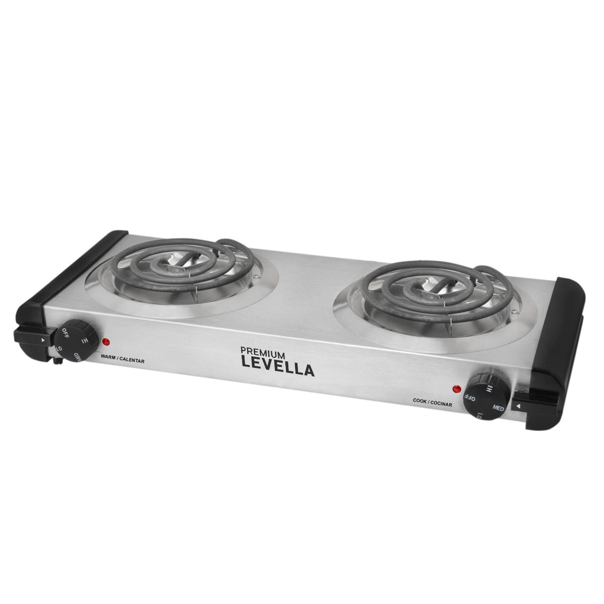 Premium Levella Double Electric Burner Deluxe With Stainless Steel Body and Metal Drip Pan