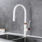 RBROHANT One Hole Goose Neck Kitchen Faucet with Pull Down Sprayer White RB1180