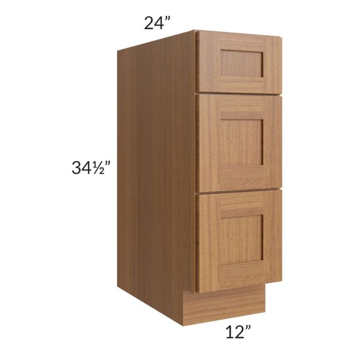 RTA Artisan Walnut Shaker 12" Drawer Base Cabinet