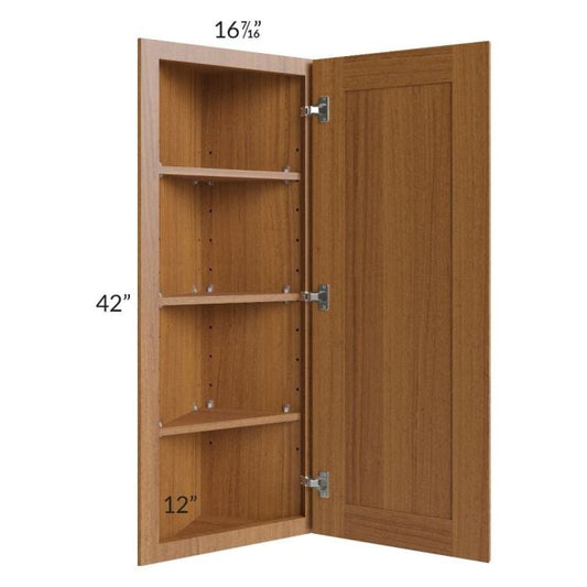 RTA Artisan Walnut Shaker 12" x 42" Angle Wall Cabinet