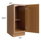 RTA Artisan Walnut Shaker 15" Full Height Door Base Cabinet with 1 Roll Out Tray