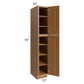 RTA Artisan Walnut Shaker 15" x 90" Wall Pantry with 1 Decorative End Panel and 2 Roll Out Trays