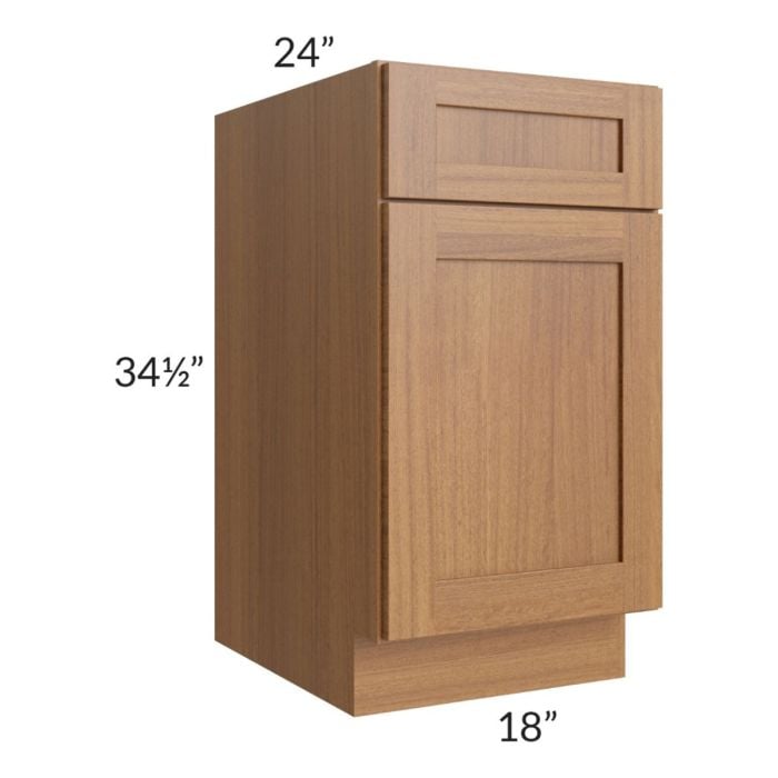 RTA Artisan Walnut Shaker 18" Base Cabinet with 1 Decorative End Panel