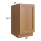 RTA Artisan Walnut Shaker 18" Full Height Door Base Cabinet