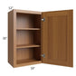 RTA Artisan Walnut Shaker 18" x 30" Wall Cabinet with 1 Decorative End Panel and Glass Door