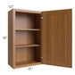 RTA Artisan Walnut Shaker 21" x 36" Wall Cabinet with 1 Decorative End Panel