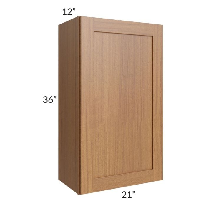 RTA Artisan Walnut Shaker 21" x 36" Wall Cabinet with 2 Decorative End Panels