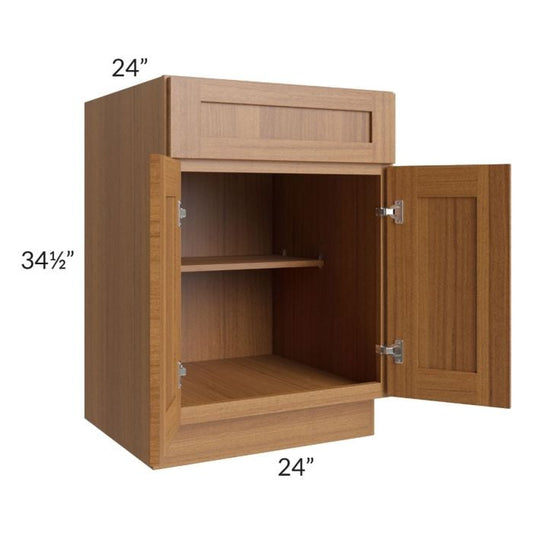 RTA Artisan Walnut Shaker 24" Base Cabinet with 1 Roll Out Tray
