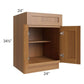 RTA Artisan Walnut Shaker 24" Base Cabinet with 2 Decorative End Panels and 2 Roll Out Trays