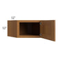 RTA Artisan Walnut Shaker 24" x 12" Wall Diagonal Corner Cabinet