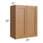 RTA Artisan Walnut Shaker 24" x 30" Wall Cabinet with 1 Decorative End Panel