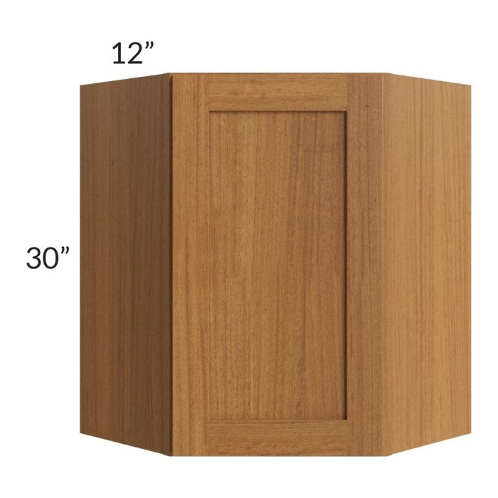 RTA Artisan Walnut Shaker 24" x 30" Wall Diagonal Corner Cabinet