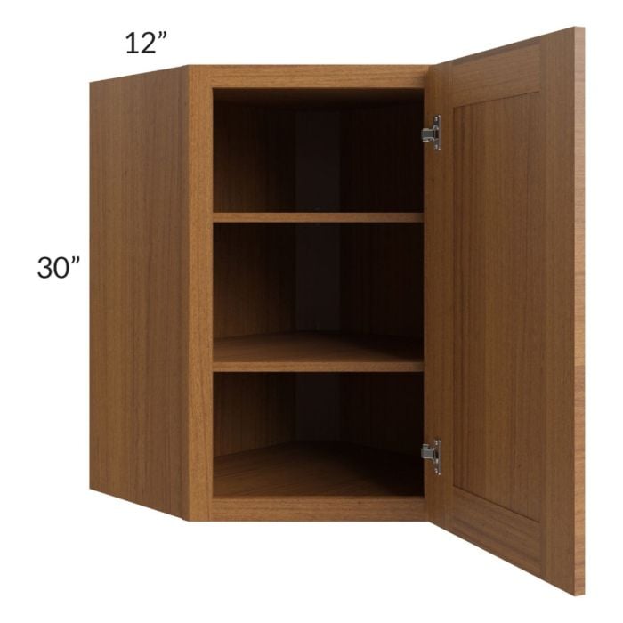 RTA Artisan Walnut Shaker 24" x 30" Wall Diagonal Corner Cabinet