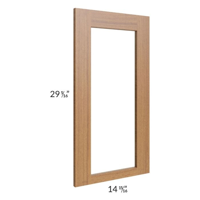 RTA Artisan Walnut Shaker 24" x 30" Wall Diagonal Corner Glass Door Only with Glass Included