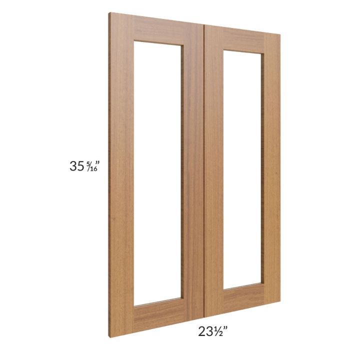 RTA Artisan Walnut Shaker 24" x 36" Glass Door Only with Glass Included