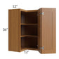 RTA Artisan Walnut Shaker 24" x 36" Wall Corner Unit