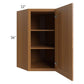 RTA Artisan Walnut Shaker 24" x 36" Wall Diagonal Corner Cabinet
